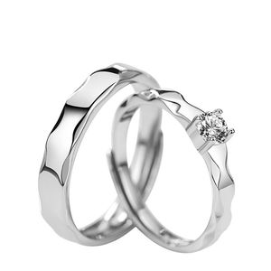 S925シルバーカップルリングダイヤング絡み合わせリングジュエリー結婚指輪アクセサリーサイズ6-10送料無料