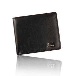 Plånböcker Vintage Mens Fine Bifold Brown Black PU Läder Kreditkort Cool Tri Fold Plånbok för Män