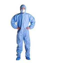 SMS One Piece Disposable Protective Isolation Klänning Non-Woven Fabrics, Latex Free, Non-Woven, Fluidesistant, L XL XXL XXXL, (Pack 10) Blue