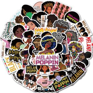 50 pcs Pack Mixed Car Stickers Black GIRL Poppin For Laptop Skateboard Pad Bicycle Motorcycle PS4 Phone Luggage Decal Pvc Helmet guitar Sticker