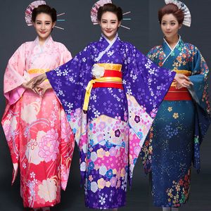 Bästsäljare japanska kimono kvinnor yukata traditionell kimonos kvinnlig badrock japanska gamla kläder mode kläder kostym