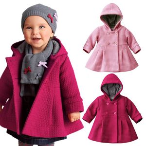 Çin Bebek Kız Toddler Sıcak Polar Kış Bezelye Ceket Kar Ceket Takım Elbise Kırmızı / Pembe