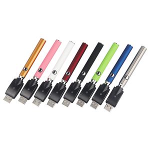 350 mAh Pré-aquecer VV Vape Pen Bateria Voltagem Variável Vaporizador Carregador USB Blister Pack para soco inglês Cartucho Vazio E Cigarro