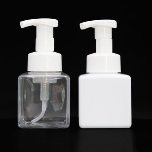 250 ml 500 ml Pet Hand Sanitizer Bottle Clear White Square Foam Pump Bottle For Face Cleansing Free Fast Sea Cargo