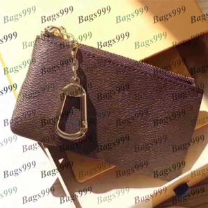 New Women Men PU Leather Mini Wallets Zipper Coin Pouches White Check Floral Key Wallet Purse Ladies Charm Card Holder Purses Keyring Bags