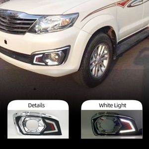 Harness anahtarı ile 2PCS LED DRL İçin toyota fortuner 2012 2013 2014 Araba günışığı Gündüz Işıklar sis lambası