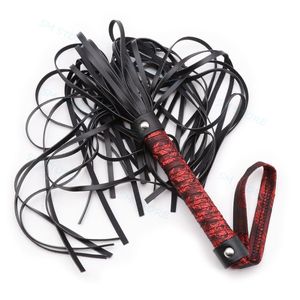 Bondage 45cm Riding Crop Fuax Leather Strict Flogger Horse Red Tassel Whip fan Toy U540