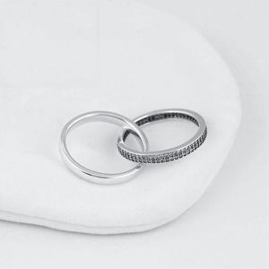 Hurtowo-obietnica pierścienie S925 Silver pasuje do pierścienia w stylu Pandora 196547CZ H8ale