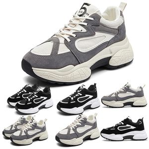 Tênis de corrida feminino de plataforma superior triplo branco preto malha cinza confortável respirável tênis designer esportivo tamanho 35-40