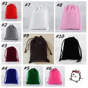 17 * 23cm Stor Drawstring Bag Bröllop Favor Smycken Väskor Makeup Packing Gift Velvet Pouch Sack Storage Bag Hem T2i5617