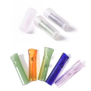 Glass Joint Rolling Paper Cone Holder Smoking Pipe Cigarette Mouth Tip Cooling Breakage-proof Individual Package Mouthpiece Borosilicate Glass Tube Accessories