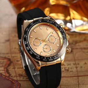 Good quality Fashion Brand Watches Men's Multifunction Silicone band Quartz wrist Watch 3 small dials can work R83