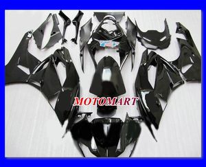 Bästsäljande Gloss Black Fairing Kit för Kawasaki Ninja ZX6R 09 10 ZX-6R 2009-2010 ZX 6R 2009 2010 Fairings Set