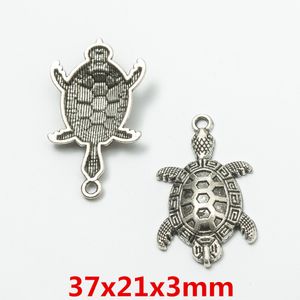 Moda-Deniz Kaplumbağaları Kaplumbağa Charms Sarkıtlar 100Pcs / lot Antik Takı Bulguları Bileşenleri Takı DIY Fit kolye Bilezikler