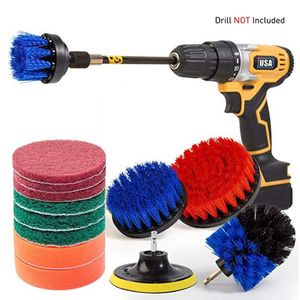 Home Cleaning Drill Brush Scrub Pads 14PCS Drill Clean Brush Scrub Pads Sponge Power Attachments Set Scrubber Brushes 0611#30 Y200320