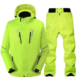 Män skiddräkter vattentät snowboard-jacka med byxor skidskidjacka och byxor vinter skidkläder män kappa och byxor