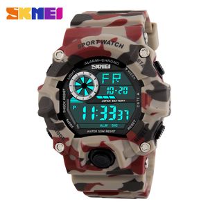 SKMEI G Style Herr Sportklockor Chronograph Military Digital Armbandsur Kamouflage Stöttålig Montre Homme Erkek Saat LY191213