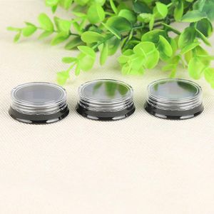 3g / 3 ml redondos de plástico Frascos com Limpar tampas Base de preto para cosméticos, loção, cremes, maquiagem, grânulos, encantos, cristais de rocha, Acessórios