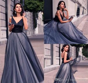 2019 Sexy V Neck Evening Dress Long Tulle Backless Formal Holiday Wear Prom Party Gown Custom Made Plus Size