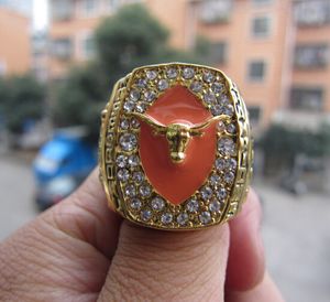 Texas 2005 Longhorn s Rose Bowl Anello da campionato con espositore in legno souvenir da uomo regalo per fan all'ingrosso 2024