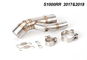 TKOSM MOTORCYCLE REFIT EXHAUST VENT Middle Link Pipe Connect System utformat för BMW S1000RR 2017-2018