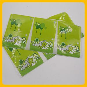 Custom green promotion logo label printing color sheet adhesive sticker durable trademark sticker on package for foreign sales