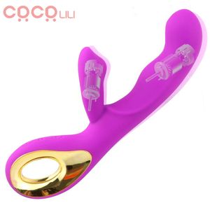 Dildo vibratore del coniglio massaggiatore stimolatore del clitoride giocattoli erotici del sesso per le donne massaggio del punto G doppi motori masturbatori femminili Y200616