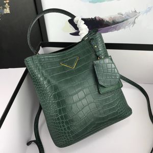 高級Alligatorbucketバッグデザイナーハンドバッグショルダーバッグ高品質リアルレザートート女性メッセンジャーバッグクロスボディバッグ財布