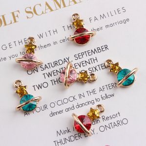 Pingentes de pingente de cristal lua estrela esmalte banhado a cores para brincos feitos à mão diy colar chaveiro pulseira pulseira acessórios para fazer joias