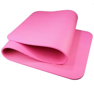 Tappetino da yoga antiscivolo NBR da 15 mm di spessore / tappetino fitness con confezione 183x61x1,5 (CM) rosa