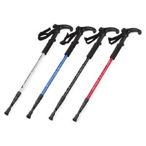 T-Handle Walking Stick Vandring Walking Trekking Trail Poles Ultralight 3-sektion Justerbara kanaler för bergsklättring Vandring Gratis frakt