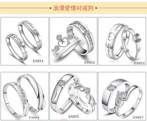 2018 размер регулируемый новый любителей кольцо белый алмаз стерлингового серебра 925 обручальное обручальное кольцо для женщин ювелирные изделия подарок