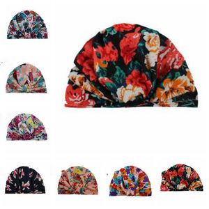 Bebê Índia Chapéus Bohemian Caps Floral Recém-nascido Impresso Chapéu Crochê Criança Vintage Fashion Beanie Inverno Inverno Caps Acessórios Czyq6067