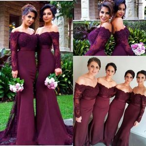 2024 New Long Sleeves Bridesmaid Dresses Sexy Backless Off Shoulders Appliques Sequins Long Party Gowns Bridesmaid Dress Formal