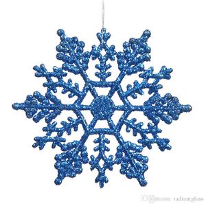 Ornamenti natalizi Ghirlande di fiori decorativi con fiocchi di neve Glitter colorati Confezione da 12 fiocchi di neve in plastica da 4 pollici Decorazione per interni