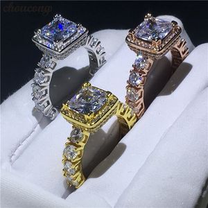 choucong 3 Colors Female Vintage ring Diamond 925 Sterling silver Engagement Wedding Band Rings For Women Bridal bijoux