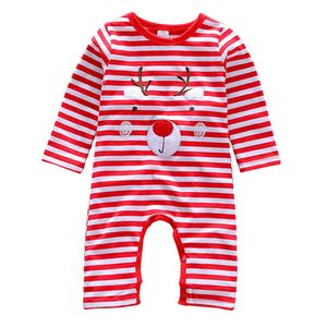 Weihnachten Baby Overall Strampler Baumwolle Neugeborenes Baby Junge Mädchen Kleidung Hirsch Gestreift Outfits Baby Kinder Kleidung Säuglingskleinkind Boutique Kleidung