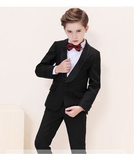 ハンサムな1つのボタンショールラペルキッド完全なデザイナーハンサムな男の子の結婚式のスーツ男子の服装カスタムメイド（ジャケット+パンツ+ネクタイ）A14