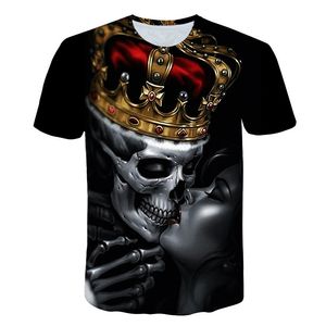 12 verschiedene Stile Totenkopf-Druck Herren-Kurzarm-T-Shirt in Übergröße M-5XL Herren-3D-Designerkleidung