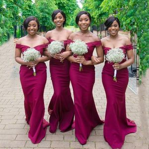 Grape Mermaid Bridesmaid Dresses 2020 For Weddings Off Shoulder Cap Sleeves Lace Appliques Plus Size Maid of Honor Wedding Guest Gowns Cheap