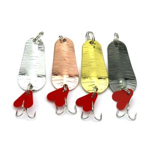 50pcs Fishing Spoon Lure 5CM 8.3G 6#hooks spinner tackle Hard Bait Fishing Lures Trolling one hooks free shipping