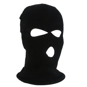 Utomhuscyklande akrylgarn full ansiktsmask cykel skid cykeltur maskmask vinter cap balaclava huva armé taktisk 3 hål