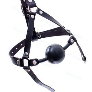 Bondage Solid Silicone 48mm Big Ball Mouth Open Gag Abschließbares Lederkopfgeschirr #R52