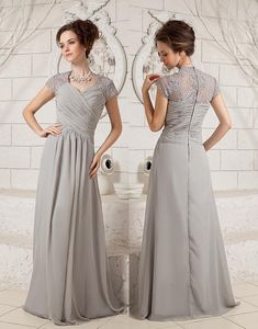 Abiti per la madre su misura Nuovi abiti sexy per la madre della sposa in chiffon con maniche corte in rilievo e senza spalline