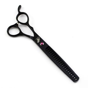 Freelander 7.0" high-quality Japan 440C left-handed Black Thinning scissors for pet grooming scissors