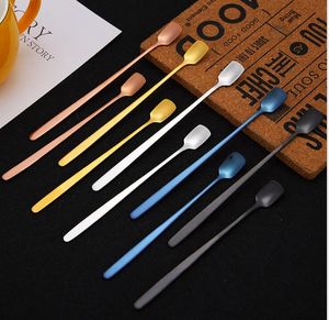 304 Stainless Steel metal coffee scoop long iced tea spoons Dessert spoon wholesale tea coffee sugar drinking flatware scoop