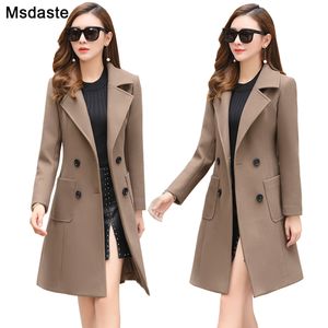 Шерстяные женщины куртка пальто Длинные тонкие смеси верхняя одежда 2019 новая осень зима носить пальто женские женские шерстяные пальто куртки одежда