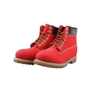 Erkek Bot Kırmızı toptan satış-Erkekler Kırmızı Renk için Emniyet Suya Nubuk Deri İş Boots Casual Kaymaya Dirençli Güvenlik Yürüyüş Bilek Ayakkabılar