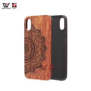 2021 Luxury Natural Rosewood Mobile Phone Cases For iPhone 6 7 8 6Plus 11 Pro Max Xs Back Cover Shell Laser Engraving Custom LOGO Pattern Wholesale