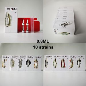Nieuwe Populaire Bloom Vape Cartridge Verpakking 0.8ml Keramische verstuiver Lege Dan Pen Wax Vaporizer Dikke Oil Carteken 510 Draad E-sigaretten